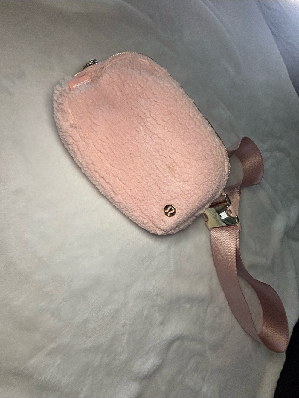 lululemon athletica Blush Pink Sherpa Crossbody Belt Bag